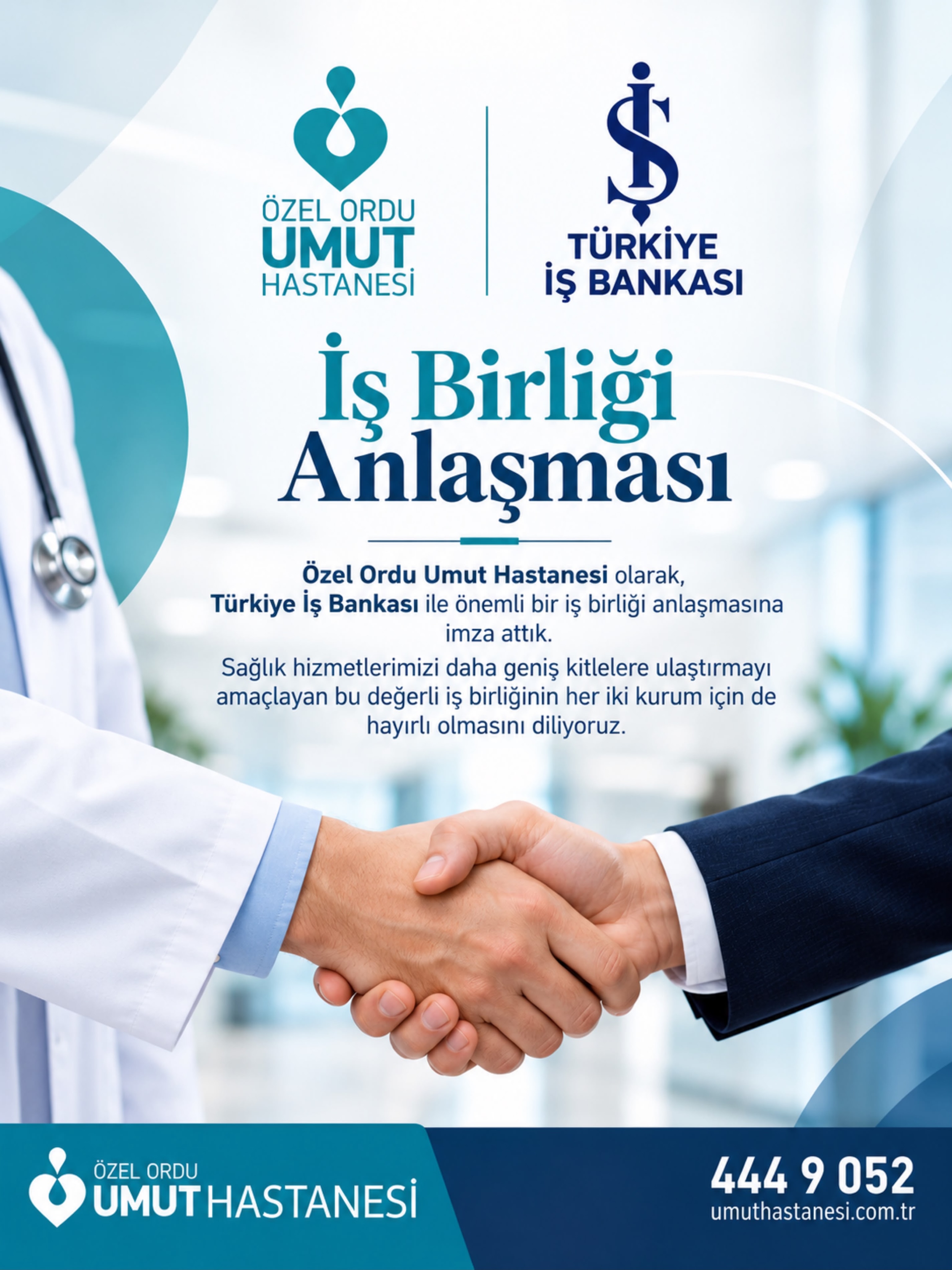 Özel Ordu Umut Hastanesi olarak, Türkiye İş Bankası ile sağlık hizmetlerine erişimi destekleyen önemli bir iş birliği …
