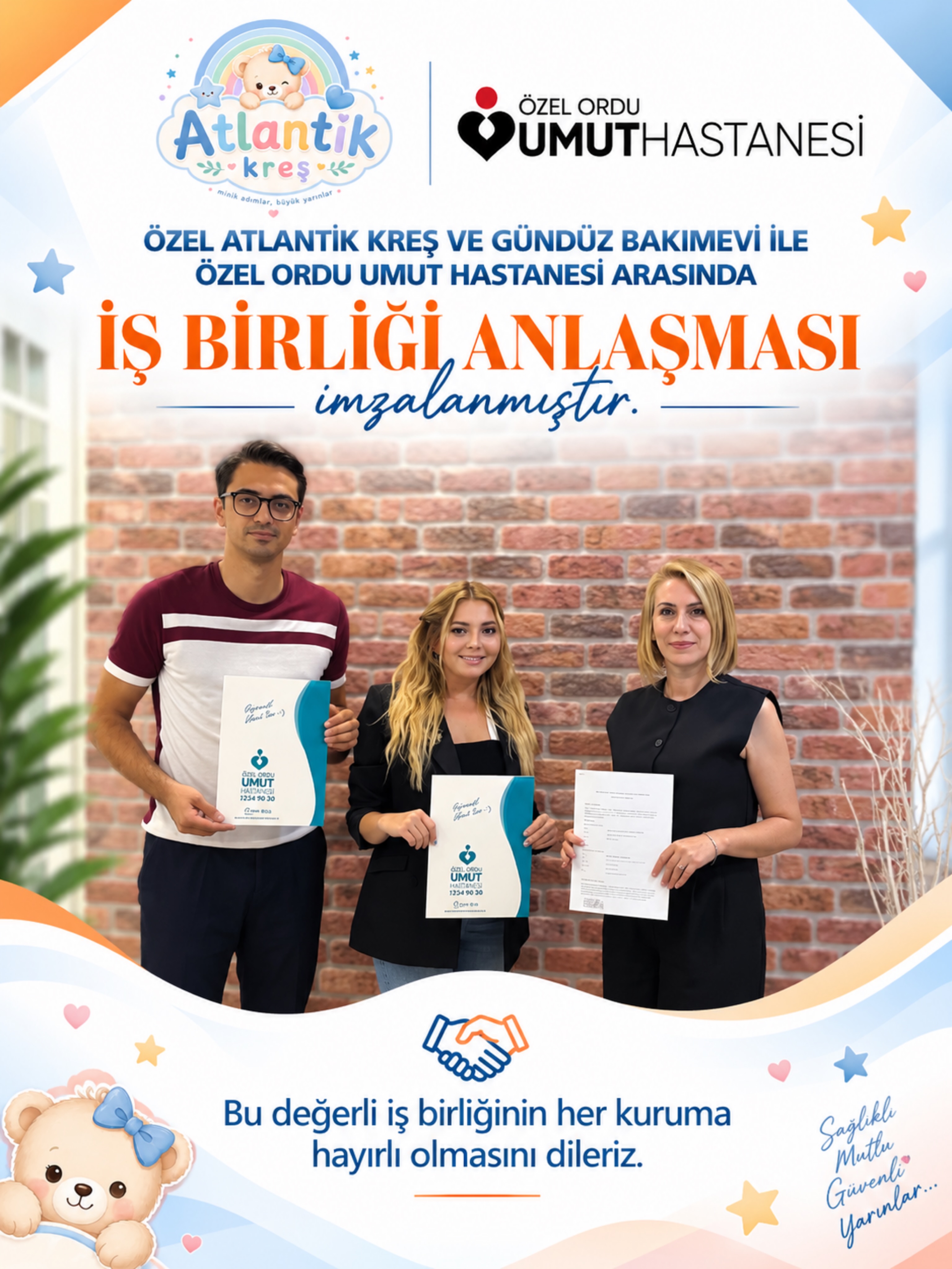Özel Ordu Umut Hastanesi ile Özel Atlantik Kreş ve Gündüz Bakımevi arasında, kurum çalışanlarına yönelik sağlık hizmet…