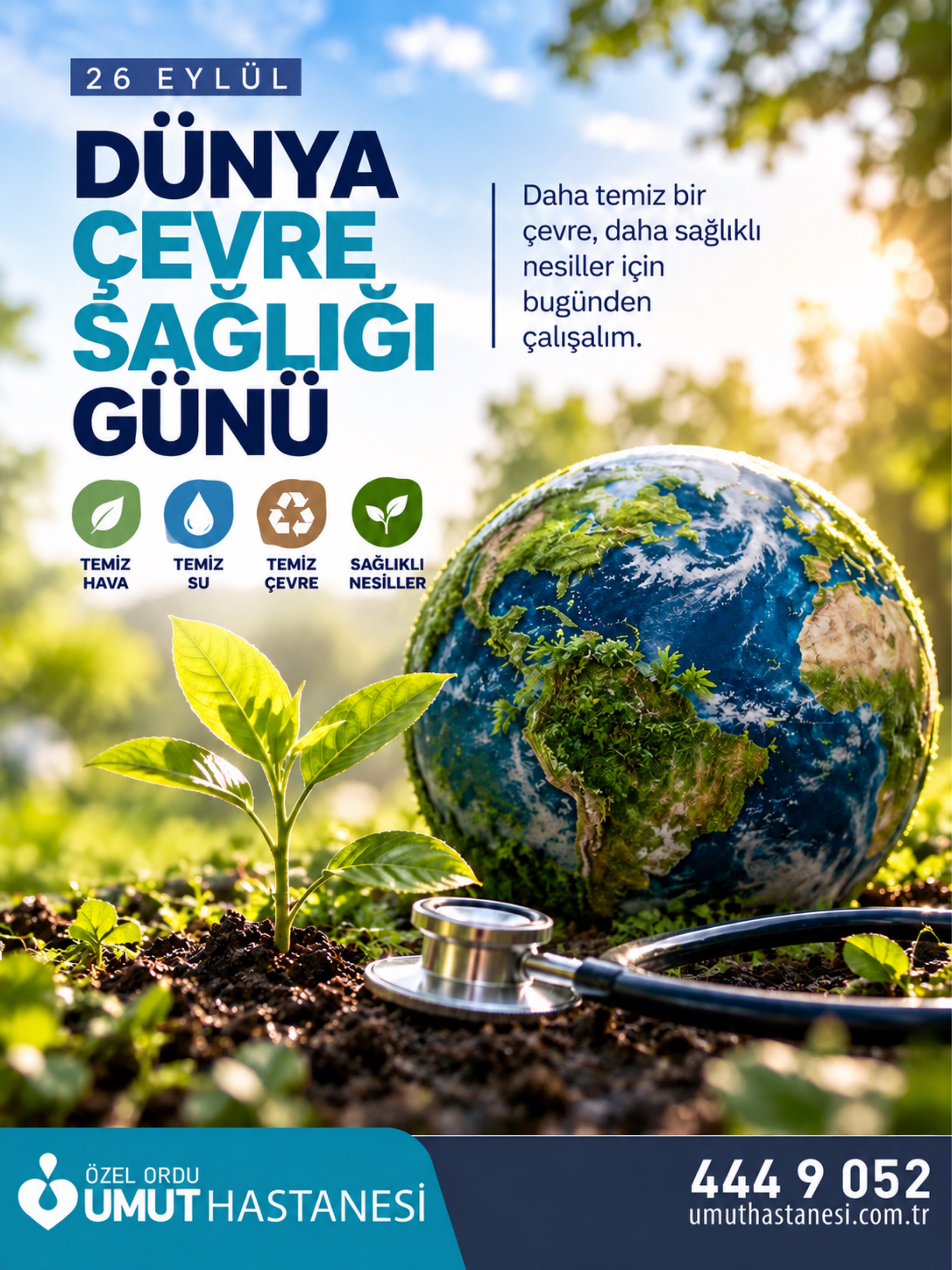 26 Eylül Dünya Çevre Sağlığı Günü’nde; temiz havanın, temiz suyun ve sağlıklı bir çevrenin insan sağlığının ayrılmaz b…